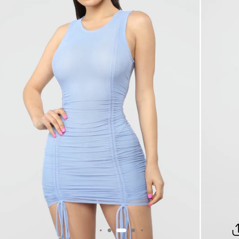 NWT Fashionnova Sweet Attitude Ruched Mesh Mini Dress - Picture 3 of 10